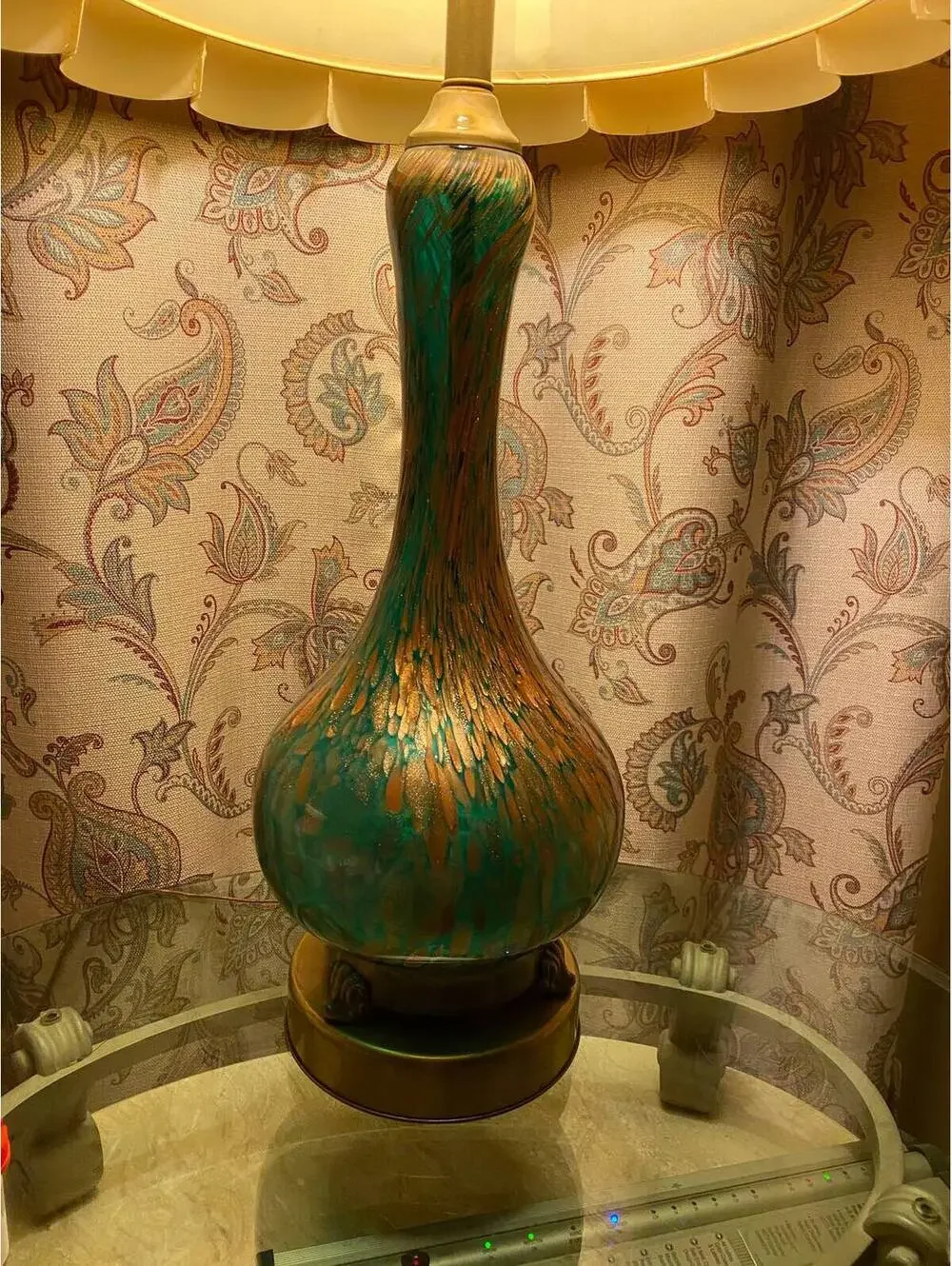 MCM Italy Fratelli Toso Murano Copper Aventurine Lamps Italy
